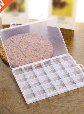 Plastic Clear Box Screw Container Case 24 Compartment Jewelr