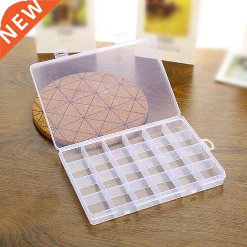 Plastic Clear Box Screw Container Case 24 Compartment Jewelr