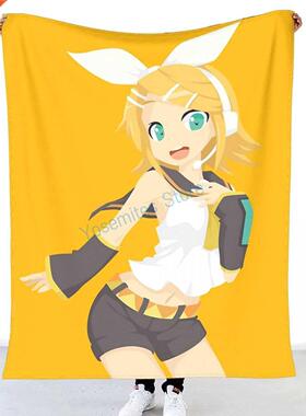 Kagamine Rin Throw Blanket Winter flannel bedspreads, bed