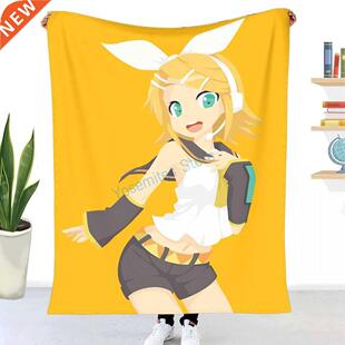 Kagamine Rin Throw Blanket Winter flannel bedspreads, bed