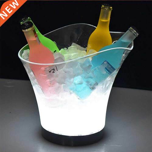 LED Rechargeable Ice Bucket 5.5L wine whisky Cooler Colors C