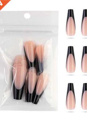 Full Cover French Nails Press on Tips Coffin False Acrylic
