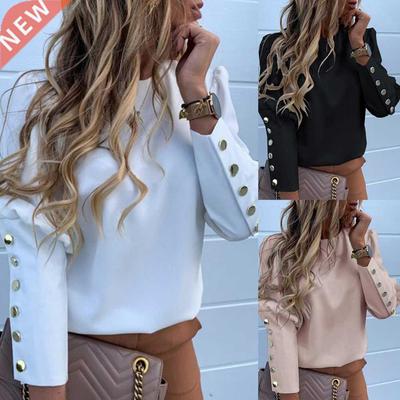 2022 Spring Loose Blouse Women Long Sleeve ops Shirt Casual