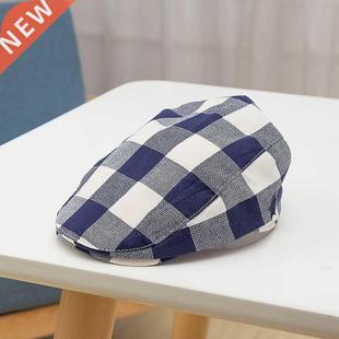 Fashion Children Hat Handsome Cotton Plaid Girl Boy Cap Bere