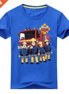 New Kids Sam Tees Boys Girls Fireman Sam Short Sleeve T-Shir