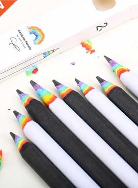 2pcs Pencil Hb Rainbow Color Pencil Stationery Items Drawing