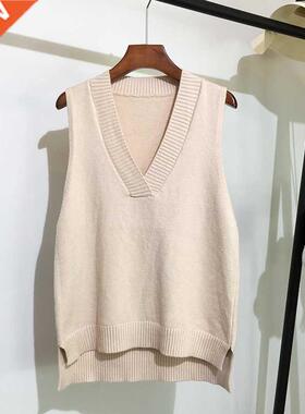 V-neck knitted vest women&p;#39;s sweater autumn and winter