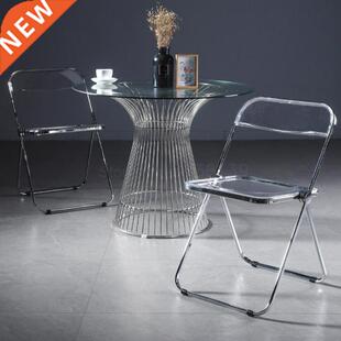 Japanese dining chair household folding stool plastic back