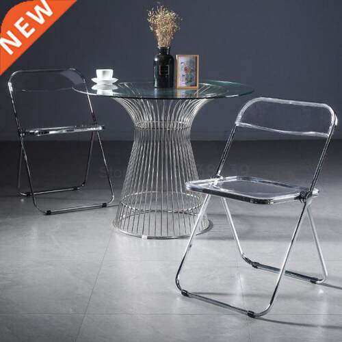 Japanese dining chair household folding stool plastic back