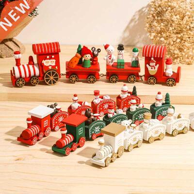 Merry Christmas Wooden Train Ornament Christmas Decoration F