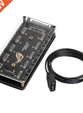 5V 3Pin RGB LED Splitter 10-Port Hub With 50CM 3Pin Extensio