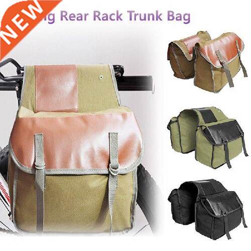 1Pc Canvas Bicycle Rear Seat Carry Bag Mountain Bike Double