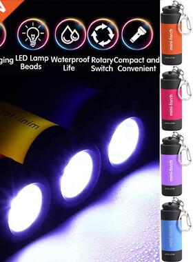 1Pc Mini Keychain Bag Torch USB Rechargeable LED Light Fla