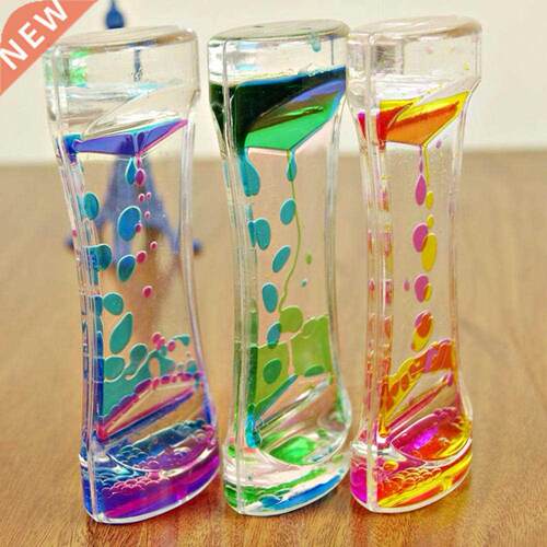 Double Color Floating Liquid Oil Acrylic Hourglass Statues