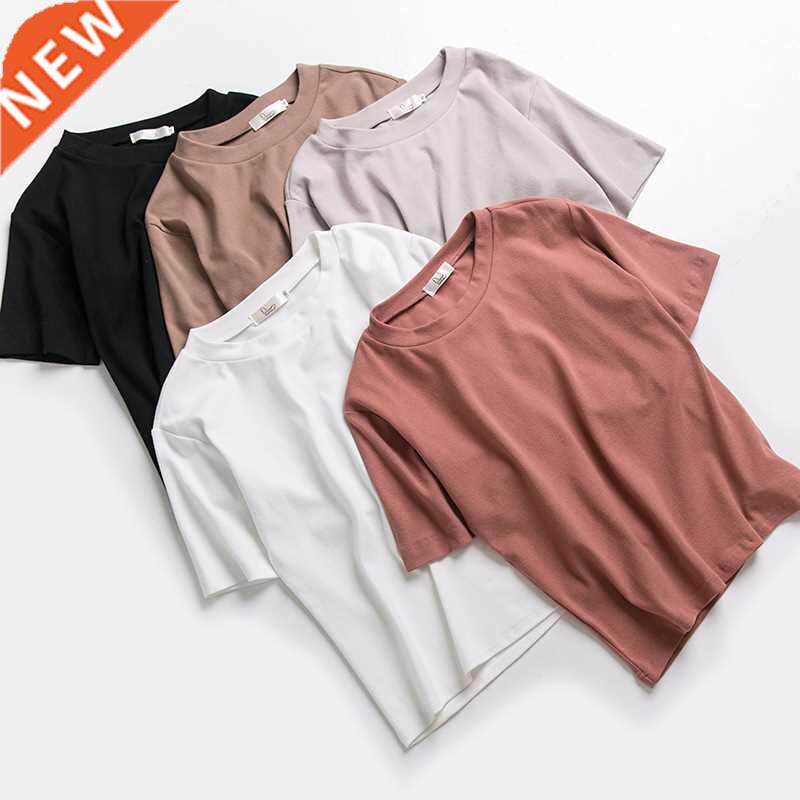 New T-shirts Women 2021 Vintage Tshirts Cotton Women O Neck图片