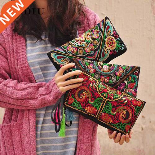 Women Ethnic National Retro Butterfly Flower Bags Handbag Co