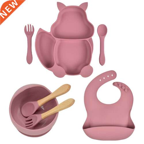 7PCS/Set Baby Plates Bowl Set Food Grade Silicone Kitchenwar