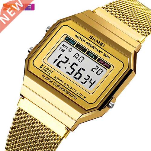 SKMEI Sport Mens LED Watches Slim Dial Digital Men Wristwat