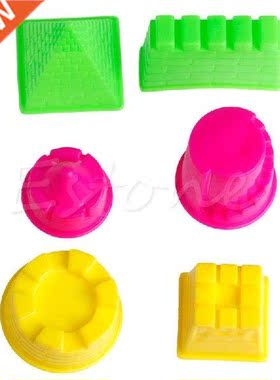 6Pcs Pyramid Sand Castle Clay Mold Building Model Beach