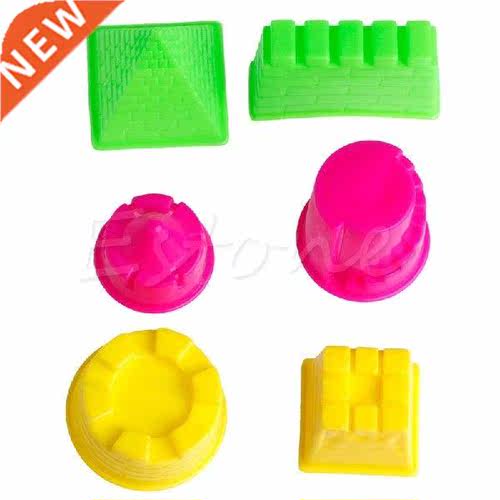 6Pcs Pyramid Sand Castle Clay Mold Building Model Beach