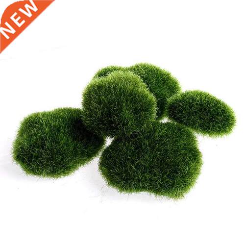 5pcs Green Artificial Moss Stones Grass Plant Poted Home Gar
