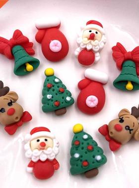 20PCS lovely Colorful Resin Elk Santa Glove Bell Flatback Ca