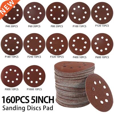 5 Inch 125mm Round Shape Sandpaper Eight Hole Disk Sand Shee