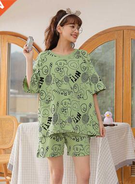 BZEL Cute Cartoon Pajamas Set Women's Cotton Sleepwear Casua