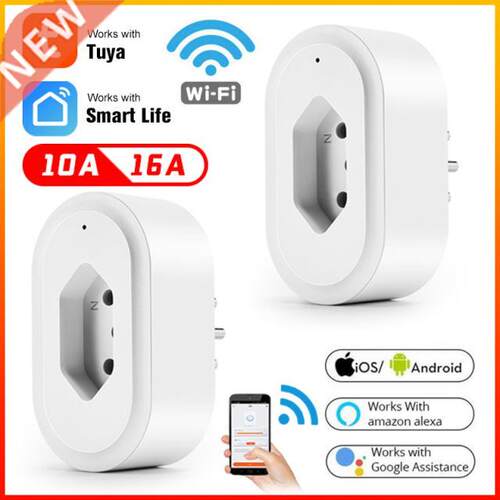 Smart Wifi Tuya Plug BR 16A/10A With Power Monitor Function