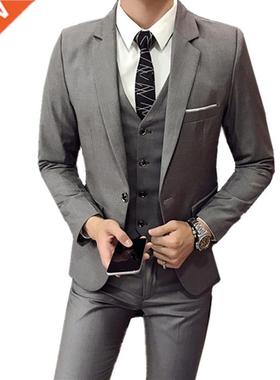 Blazers Pants Vest 3 Pieces Sets / Fashion Men's Casual Bout