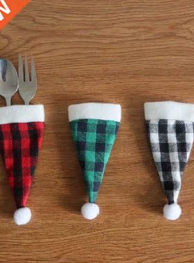 1PC Tableware Holder bag Christmas hat Christmas 2020