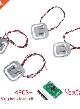 4pcs 50kg Human Scale Load Cells & HX711 AD Module Kit
