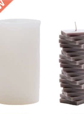 3D Spiral Square Candle Molds Novelty Food-Grade Silicone