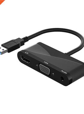 USB 3.0 to HDM-compatble+VGA+Audo Adapter Converter 5Gbps
