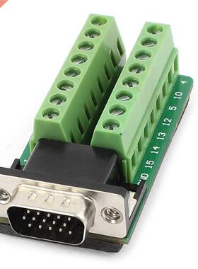 D-SUB DB15 VGA Male 3Row 15Pin Plug to Terminal PCB Board Co