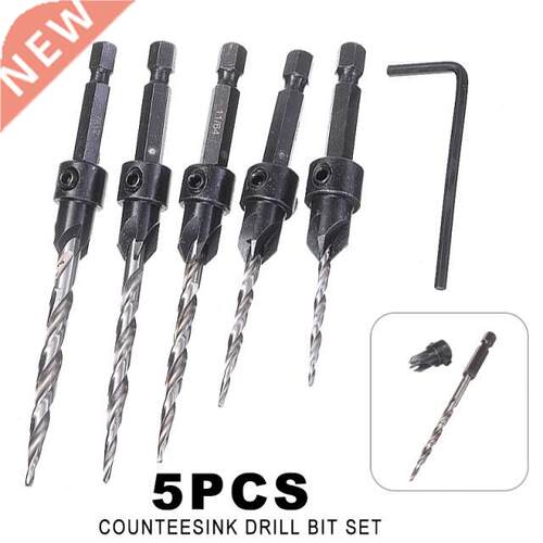 5pcs/set HSS 1/4 Hex Shank Screw Twist Drill Bits Set Drilli