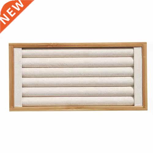 Bamboo Beige Jewelry Rings Display Holder Rack Display Stand