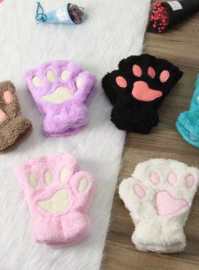 2021 1Pair Women Girls Lovely Winter Warm Fingerless Gloves