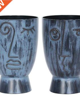 Abstract Human Face Flower Pot Flowers Arrangements Wrought