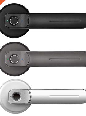 Fingerprint Door Lock Handle USB Rechargeable Anti Theft Sma