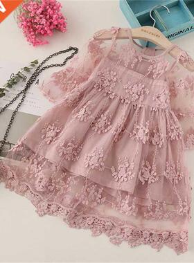 Summer Girl Clothes Kids Dresses For Girls Lace Flower Dress