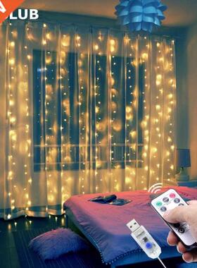 LED Curtain Garland on the Window USB String Lights Fairy灯