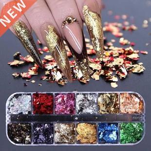 hot sale Shiny Paillettes Gold Foil Nail Art Glitter