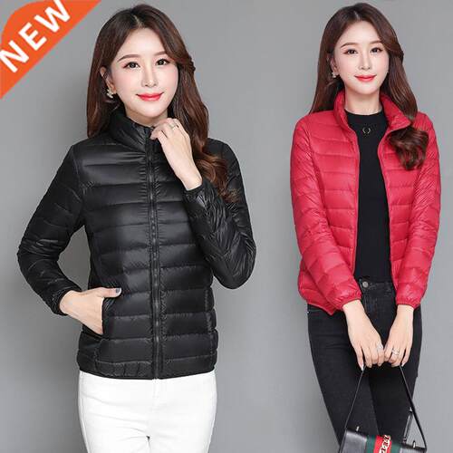 Winter Women Ultralight Thin Down Jacket White Duck Down Hoo