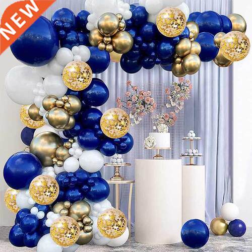 Blue Slver Macaron Balloon Garland Arch Kt Weddng Brthda