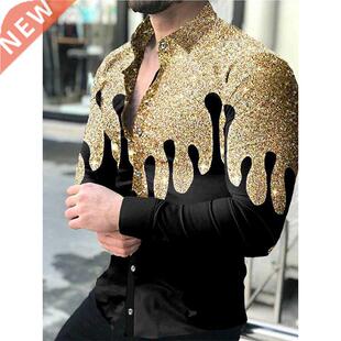 2022 New Fashion Men Shirts Turn-down Collar Buttoned Shirt