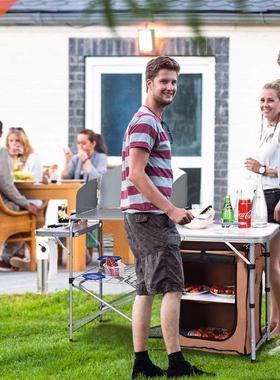 Goplus Foldable Camping Table Outdoor BBQ Portable Grilling