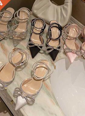 2022 Summer Luxury Women Bling Crystal 9cm High Heels Sandal