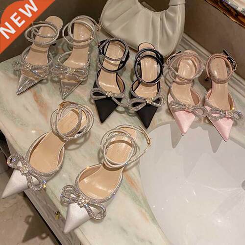 2022 Summer Luxury Women Bling Crystal 9cm High Heels Sandal