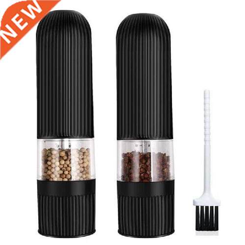 2 Pcs Pepper Mill Electric Salt Mill Spice Mill with Light